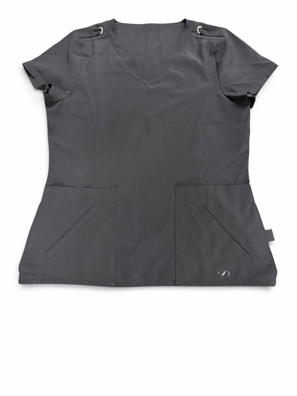 Cherokee Black V-Neck Scrub Top with Front Pockets